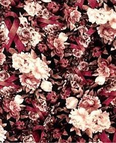 Leggings - Black and Mauve Floral with Ribbons