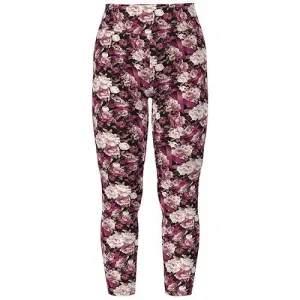 Leggings - Black and Mauve Floral with Ribbons