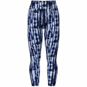 Leggings - Black Blue Vertical Tie Dye Stripe