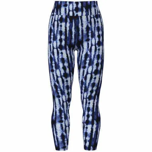 Leggings - Black Blue Vertical Tie Dye Stripe