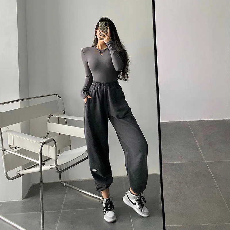 Leilani Solid Color High Waist Baggy Loose Sweatpants