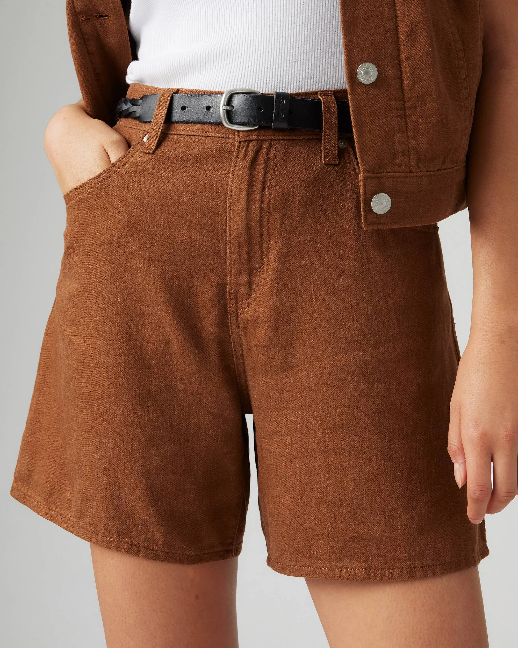 Levi's Pantaloncino da donna in misto lino High Rise Baggy