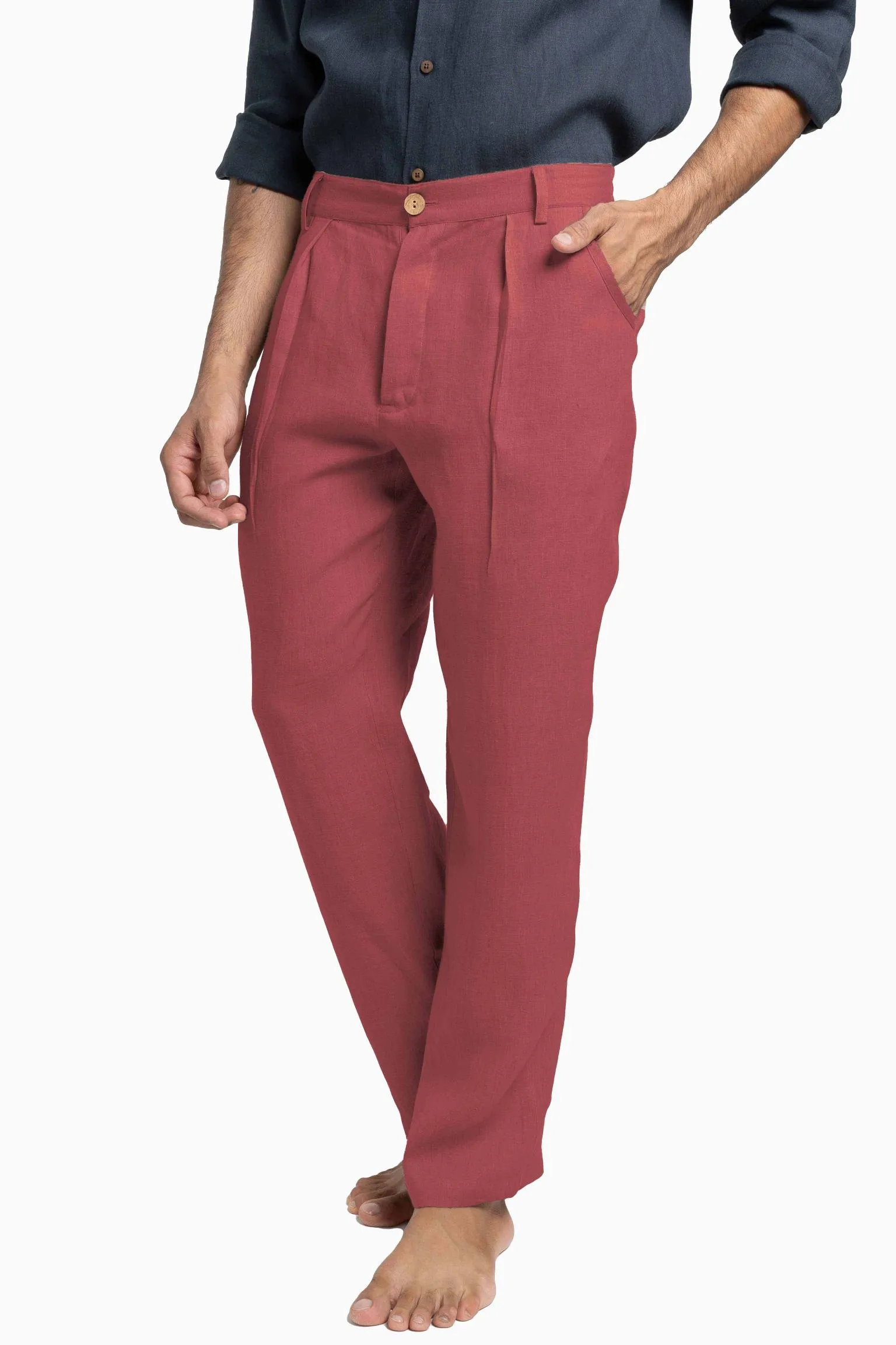 Linen Silas Pant-Sage Green