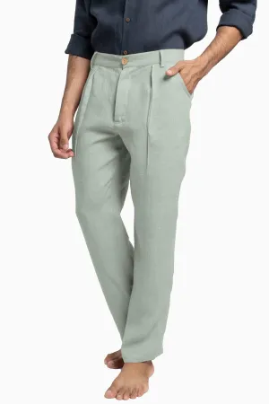 Linen Silas Pant-Sage Green