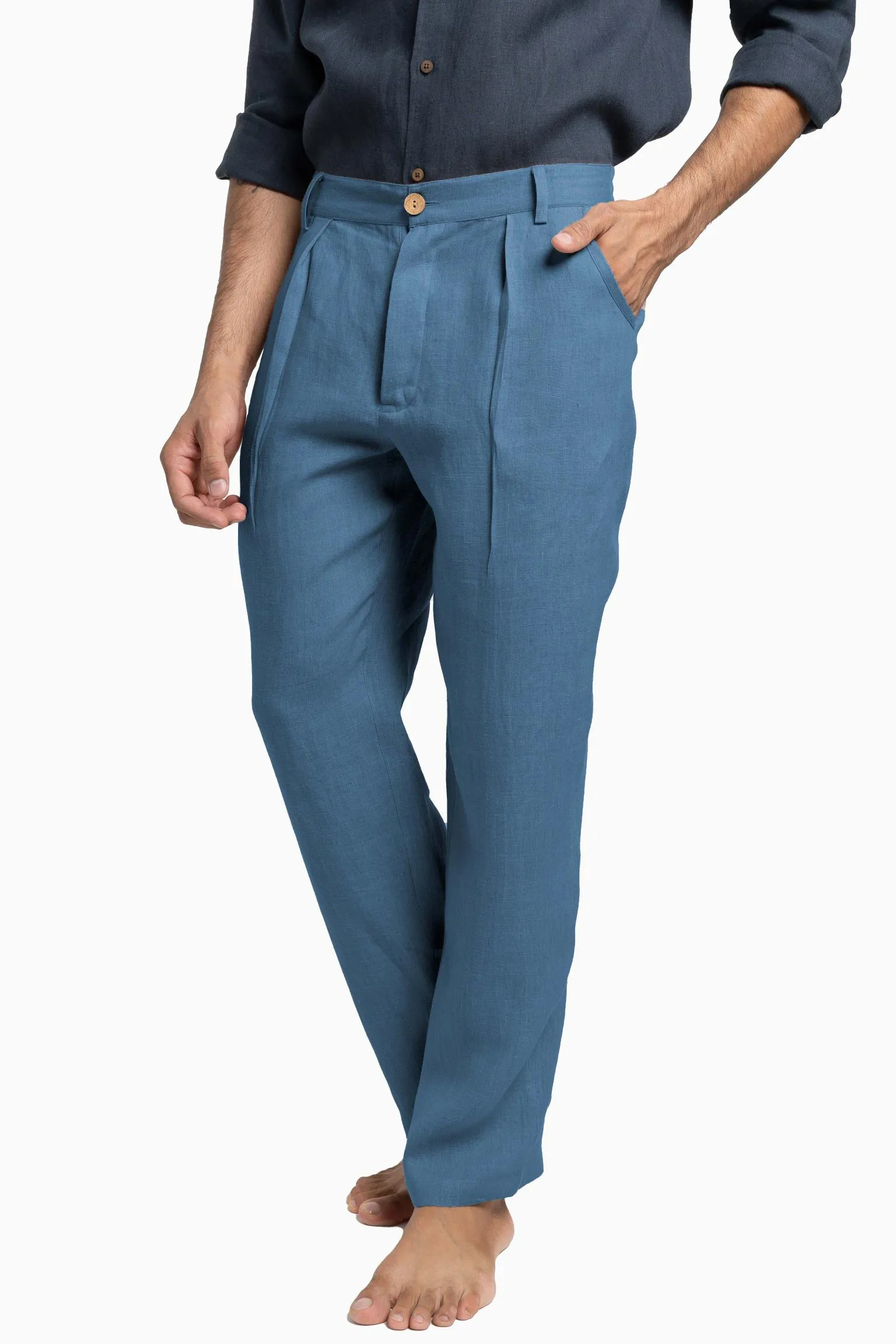 Linen Silas Pant-Sage Green