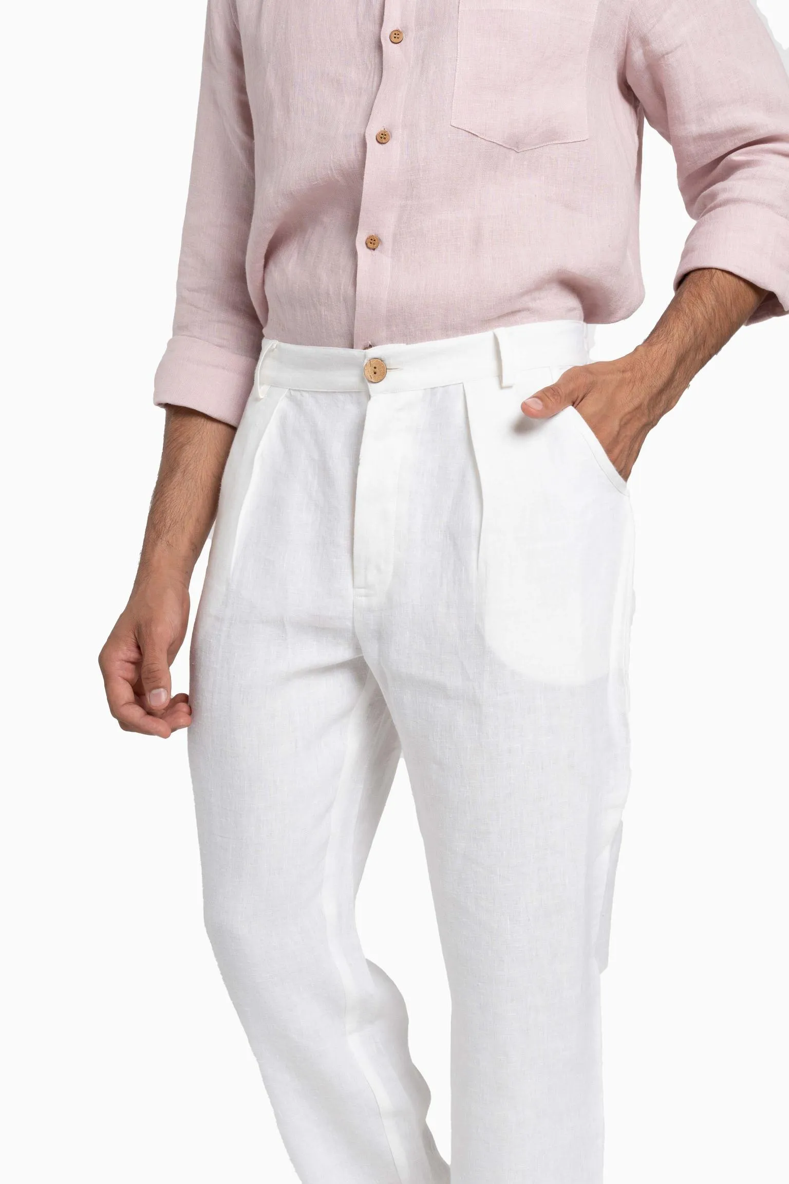 Linen Silas Pant-Sage Green
