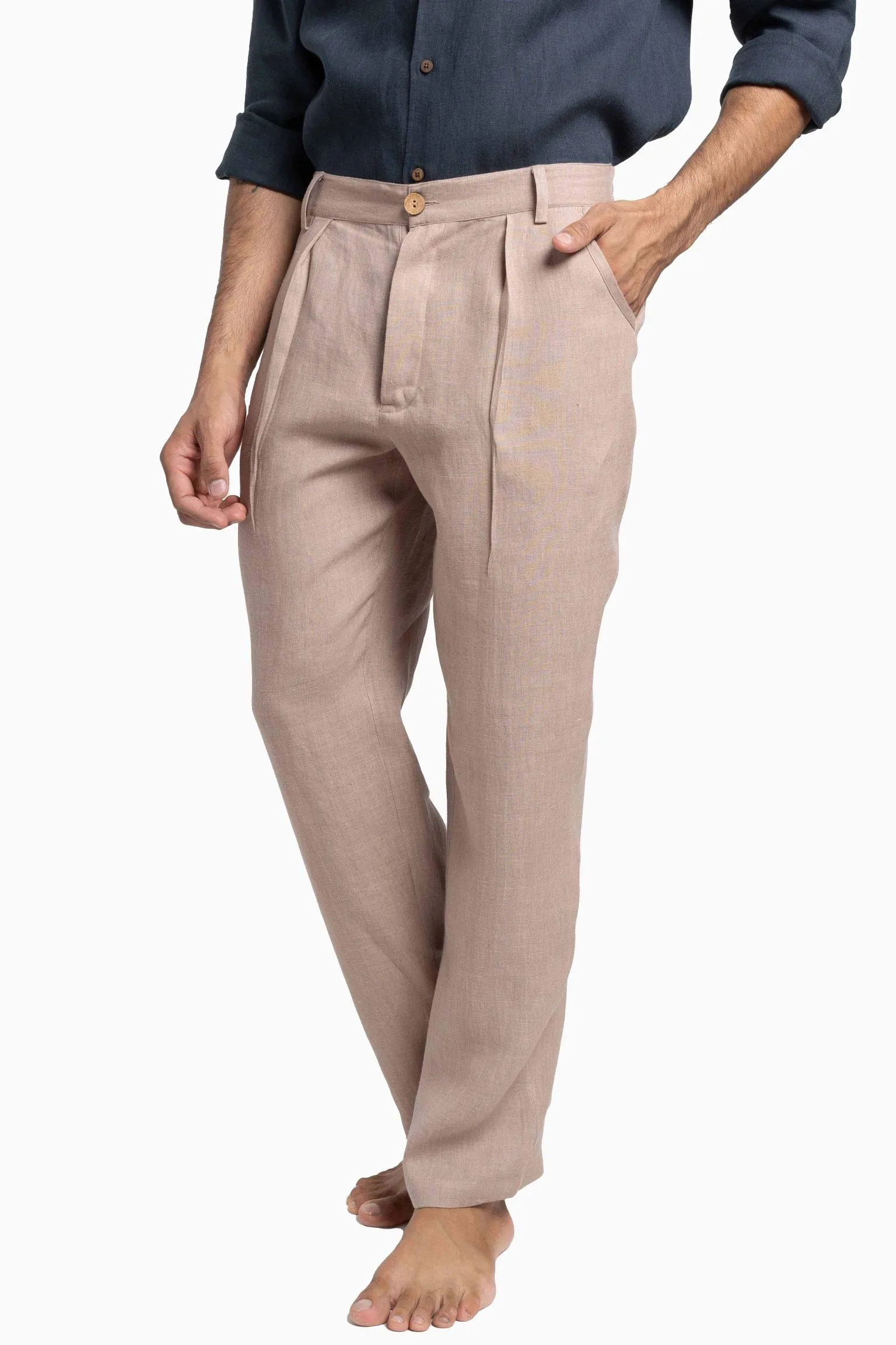 Linen Silas Pant-Sage Green