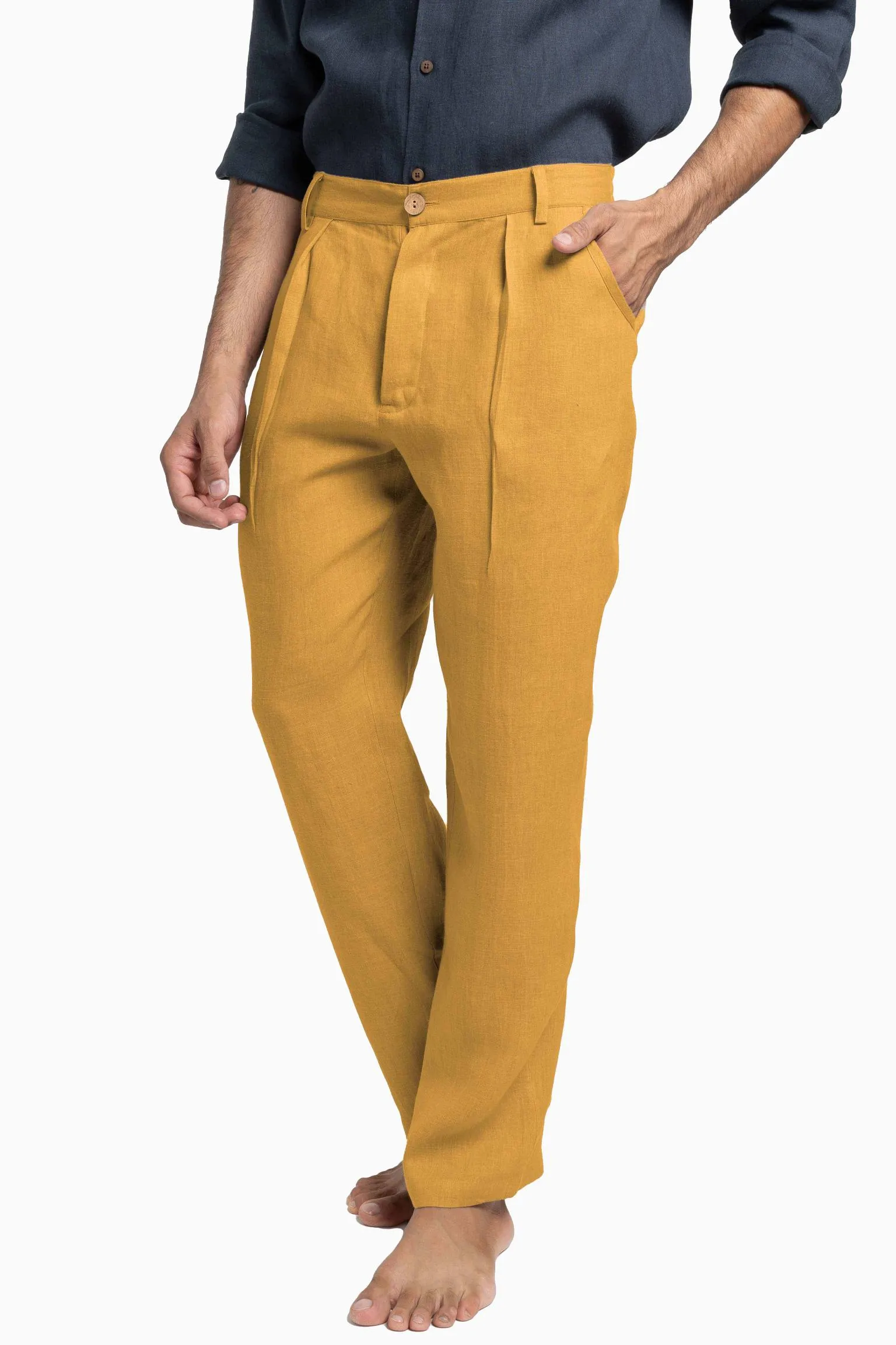 Linen Silas Pant-Sage Green