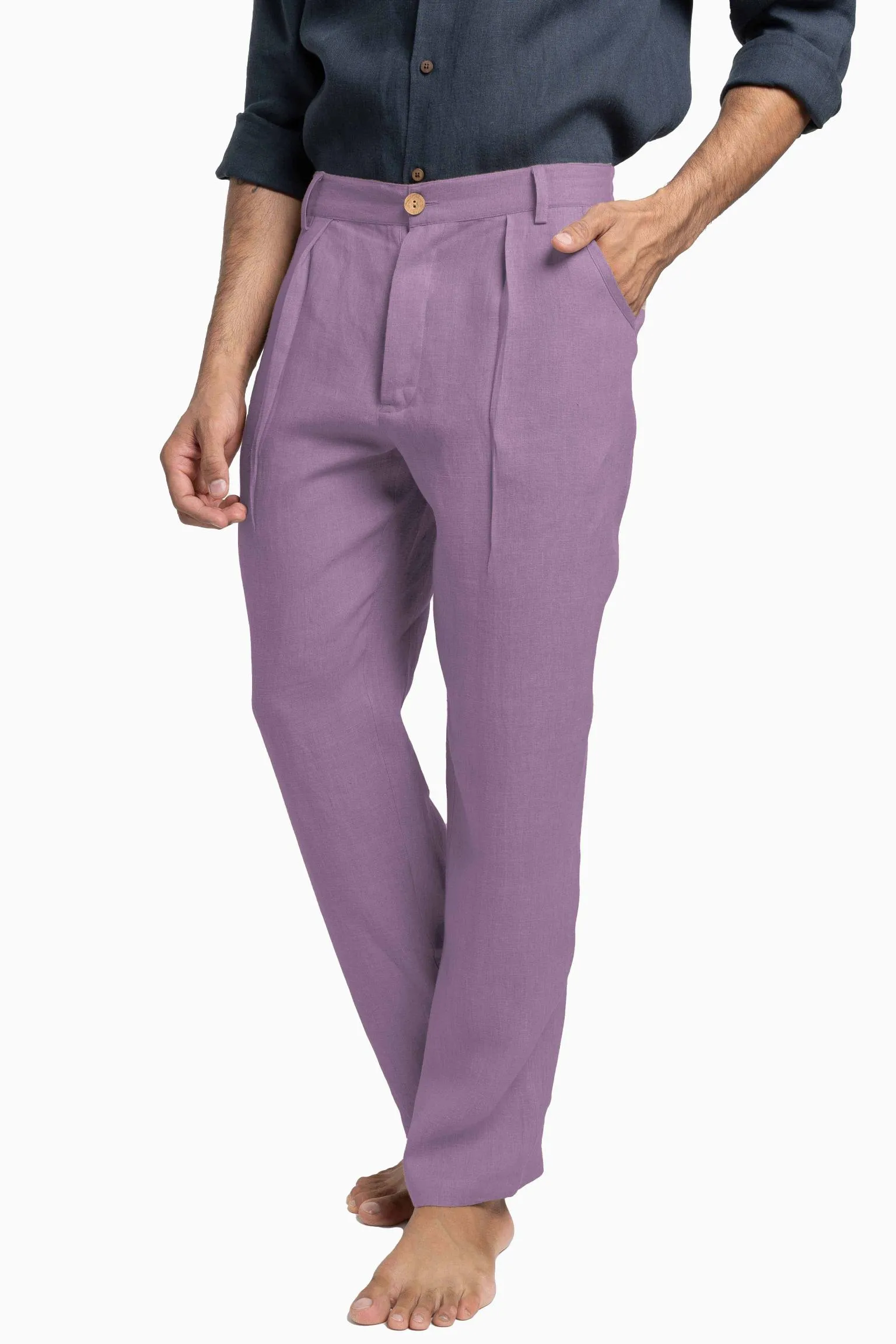 Linen Silas Pant-Sage Green