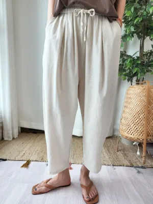 Linen wide Baggy Pants