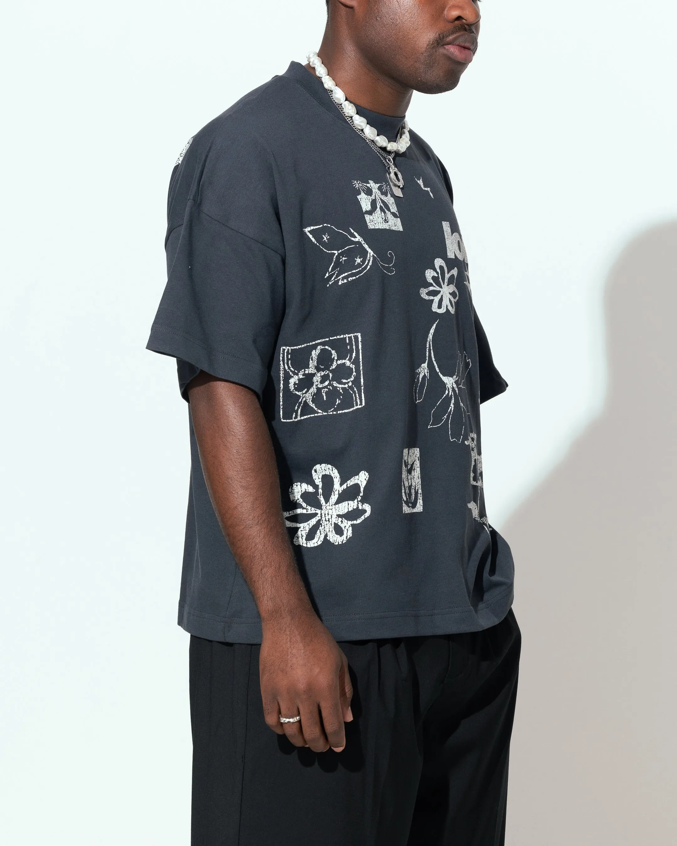Loiter Flowerbed Box T-Shirt Charcoal