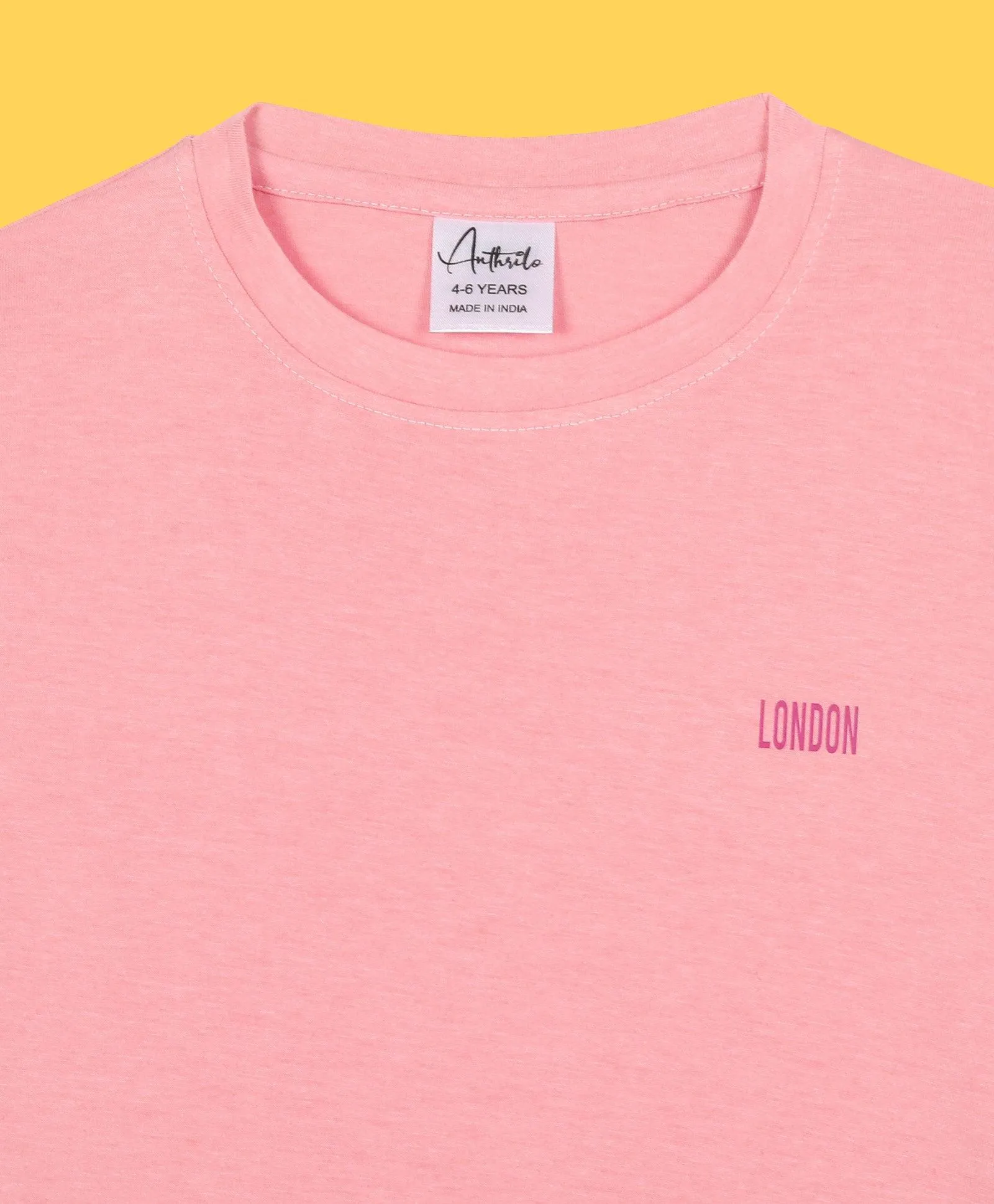 LONDON PEACH GIRLS LONG SLEEVES T-SHIRT - PEACH