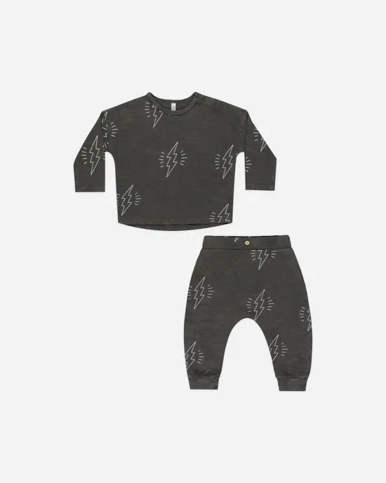 Long Sleeve Tee Pant Set- Boltz