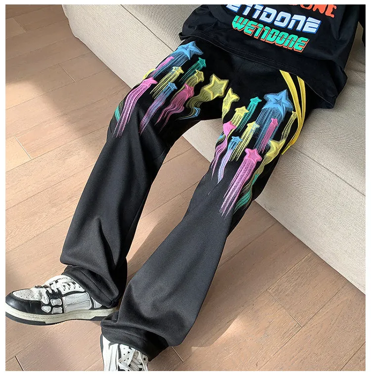 Loose Colorful Stars Pattern Hip Hop Sweatpants
