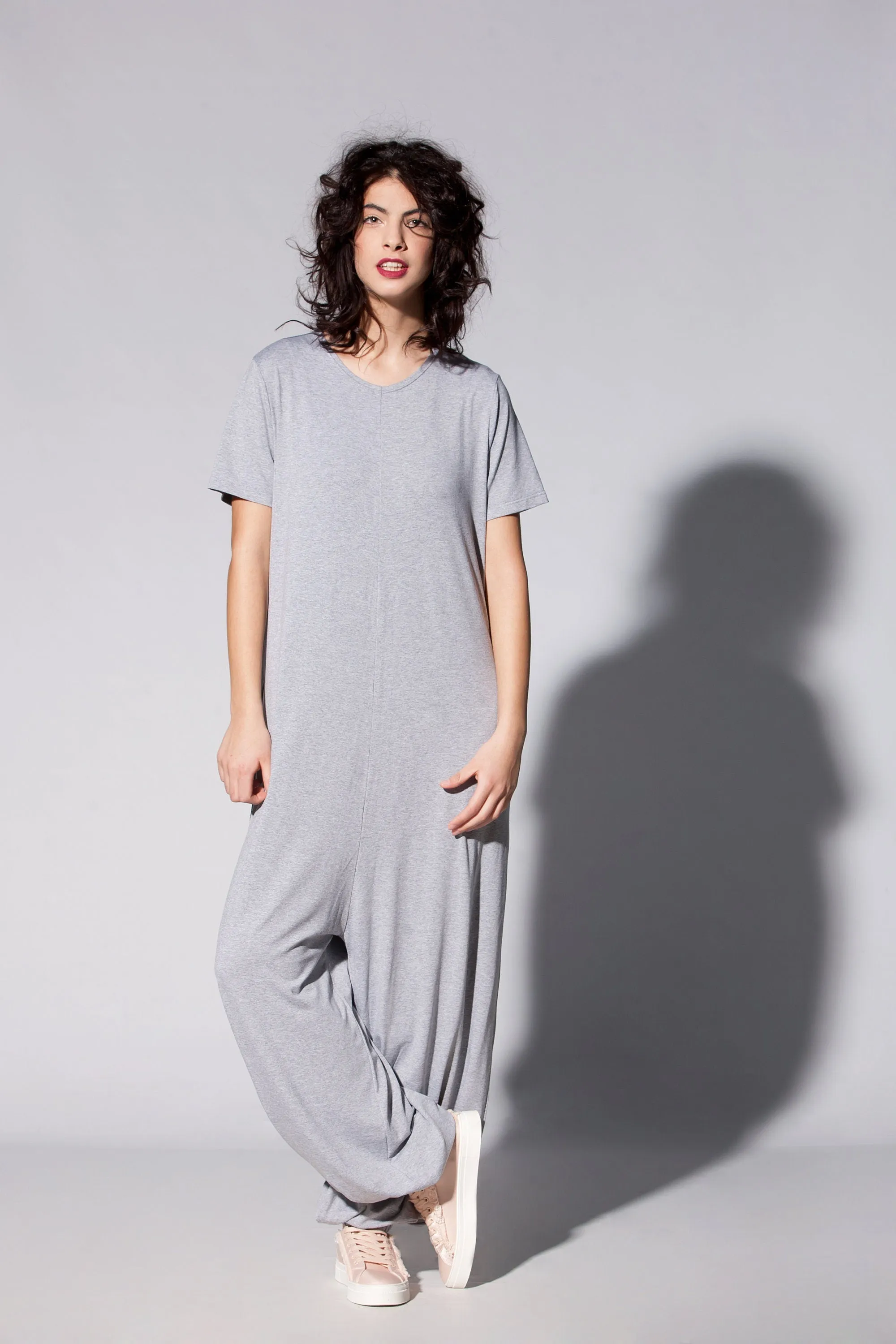 Loose Gray Jumpsuit