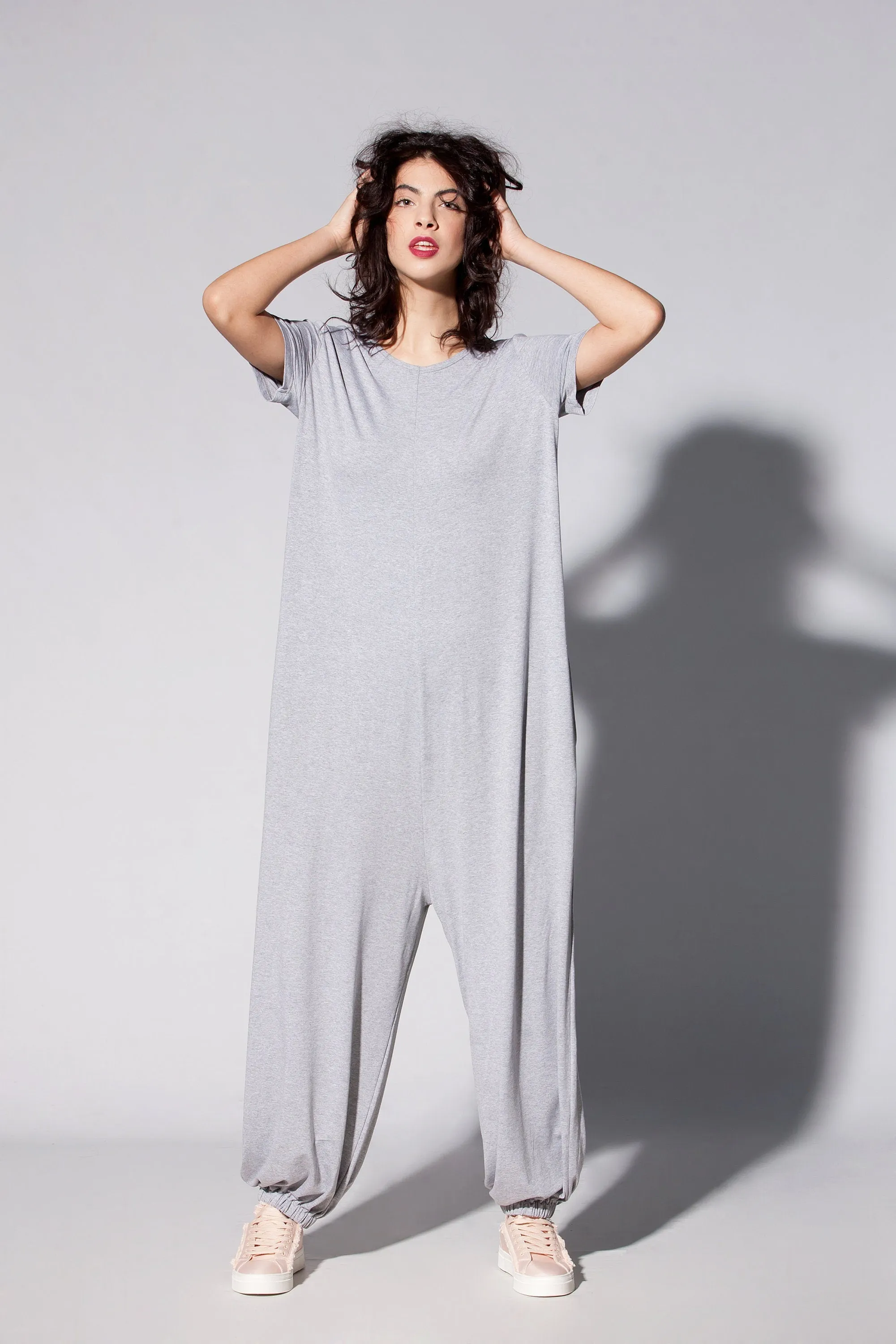 Loose Gray Jumpsuit