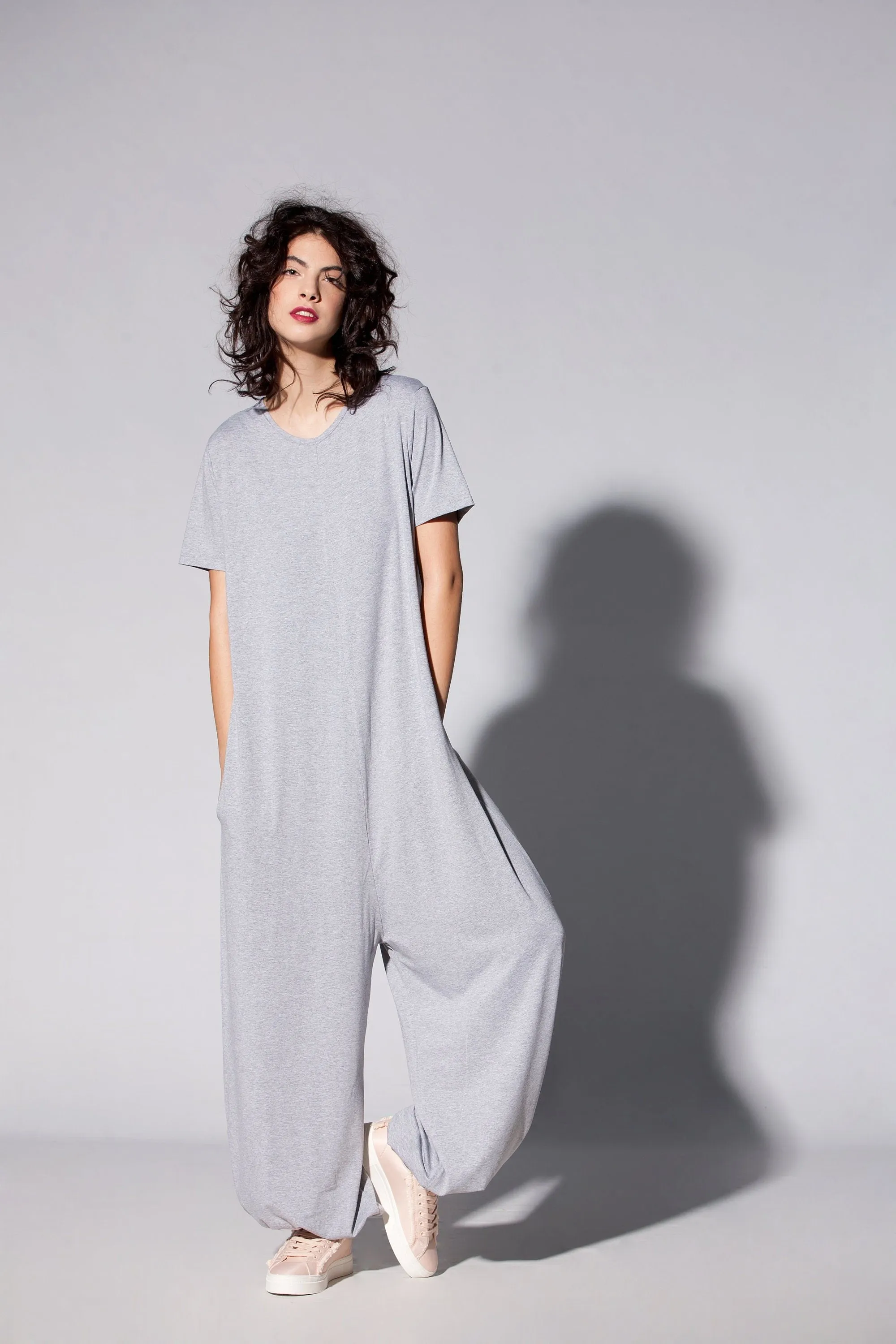 Loose Gray Jumpsuit