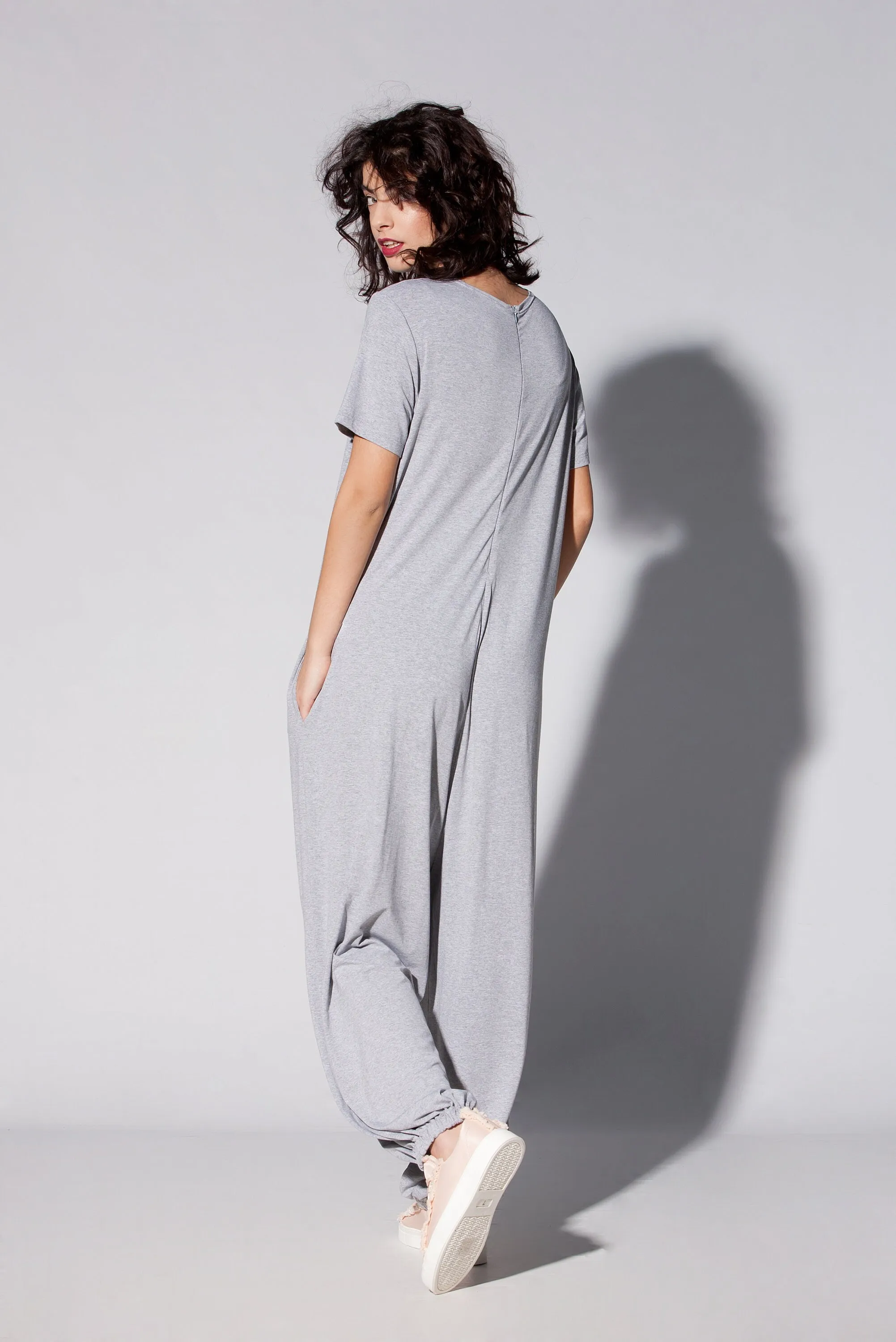 Loose Gray Jumpsuit