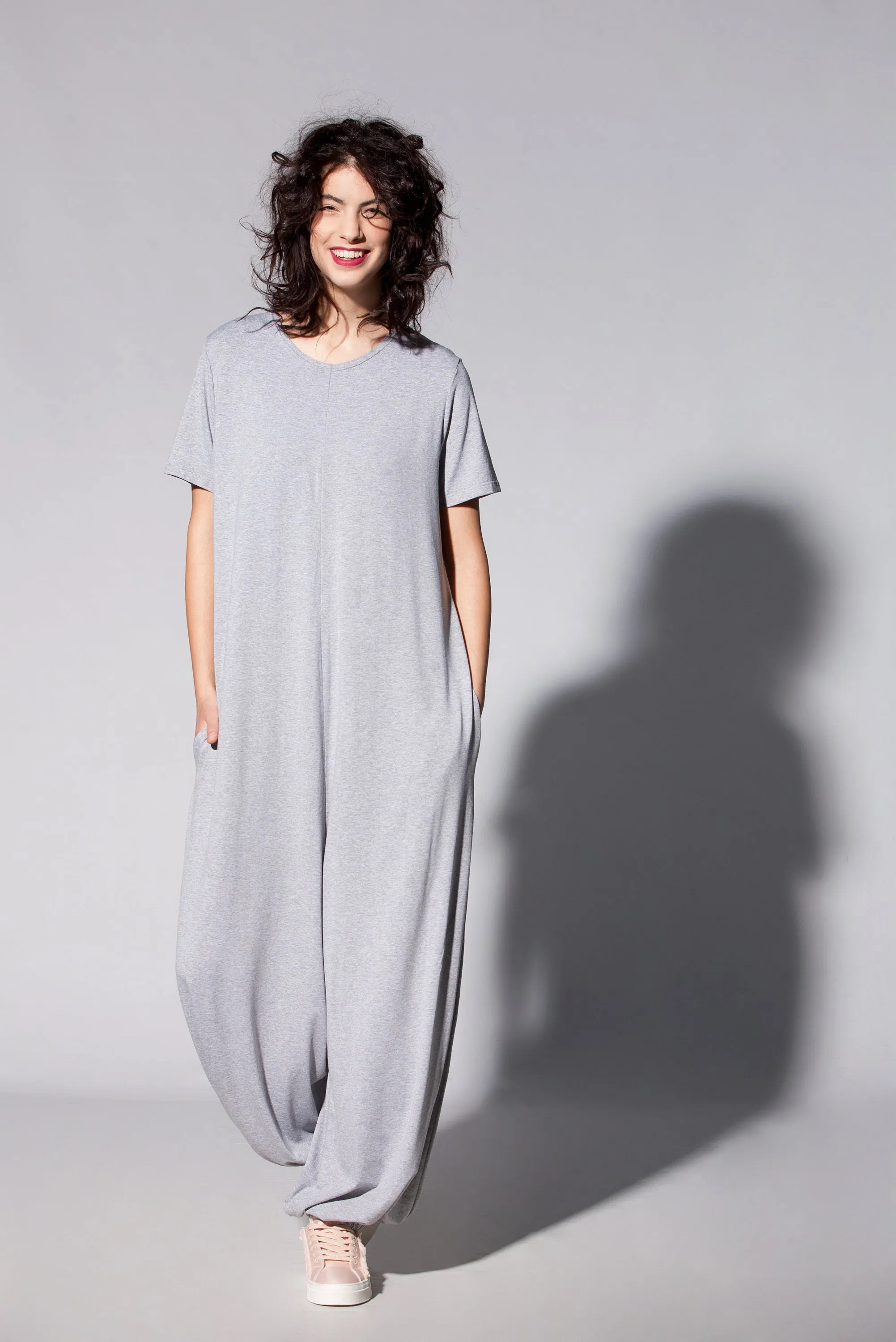 Loose Gray Jumpsuit