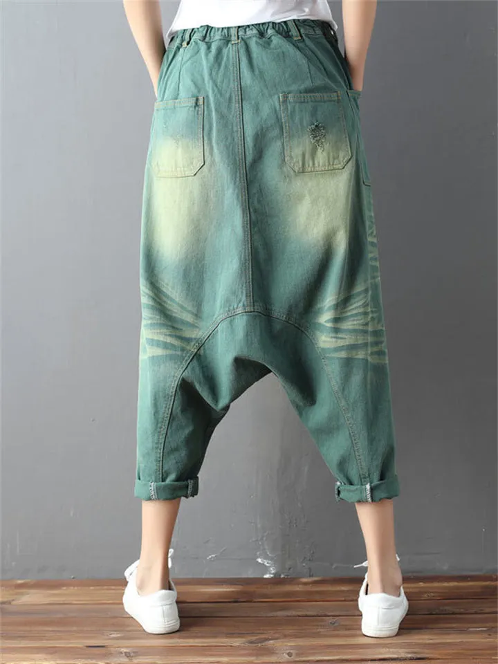 Loose Harem Pants Ripped Jeans