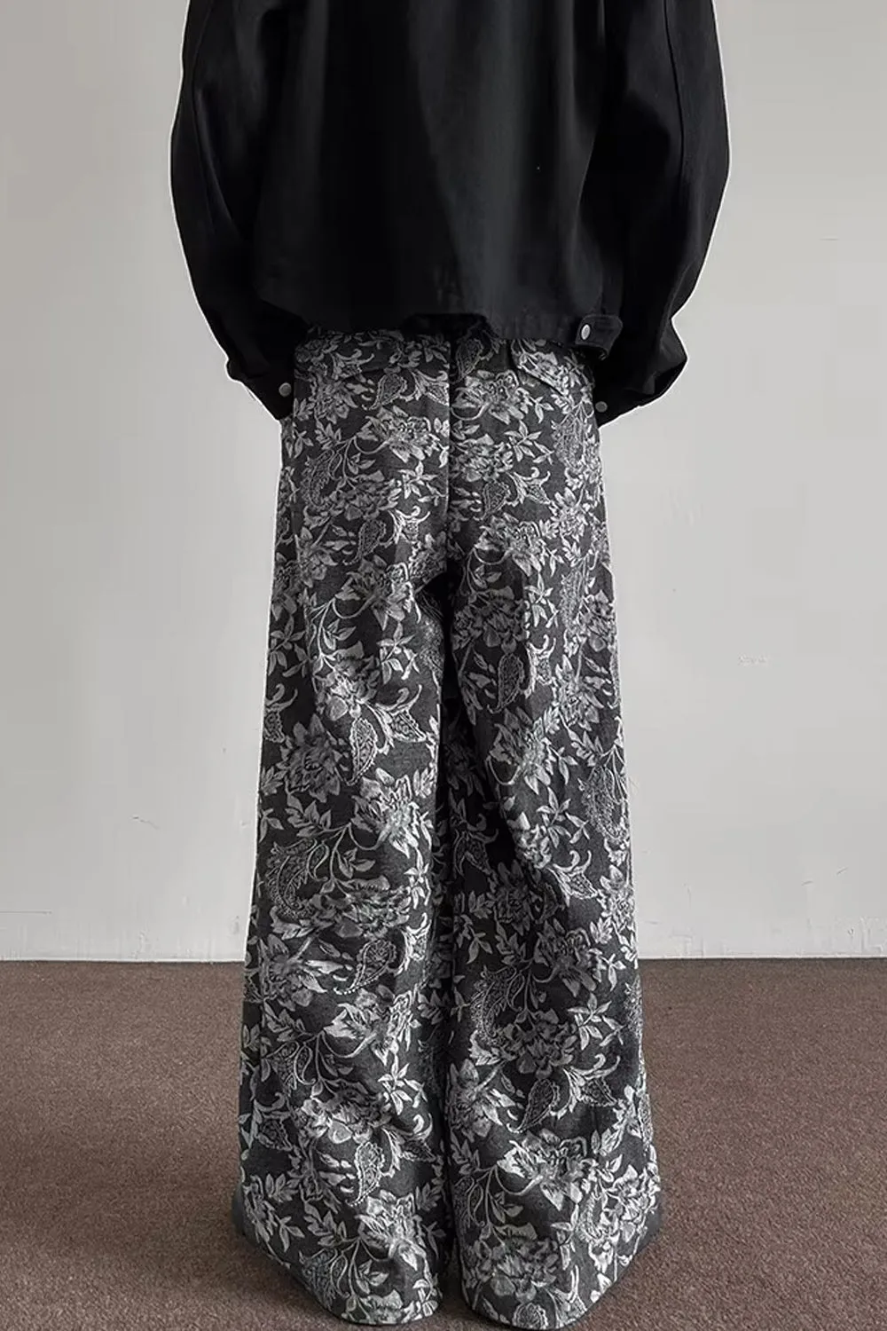 Loose Hip Hop Flowers Pattern Men Pants