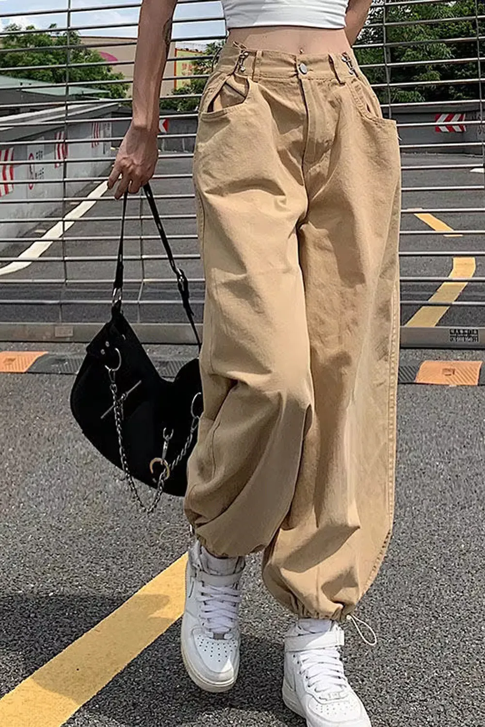 Loose Pockets Casual Jogger Pants