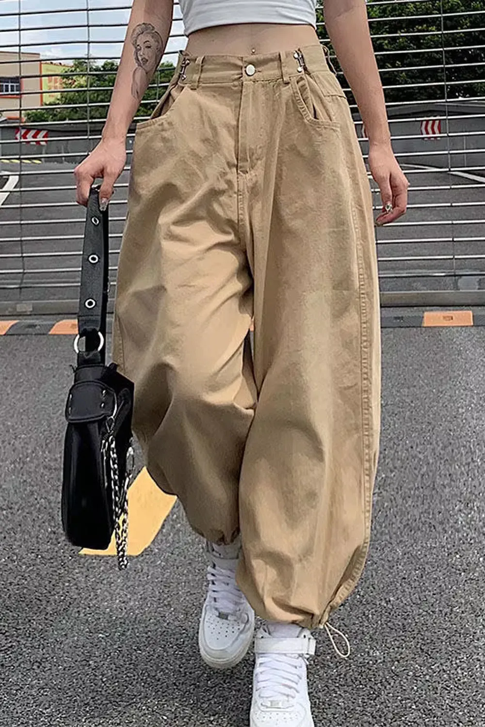 Loose Pockets Casual Jogger Pants