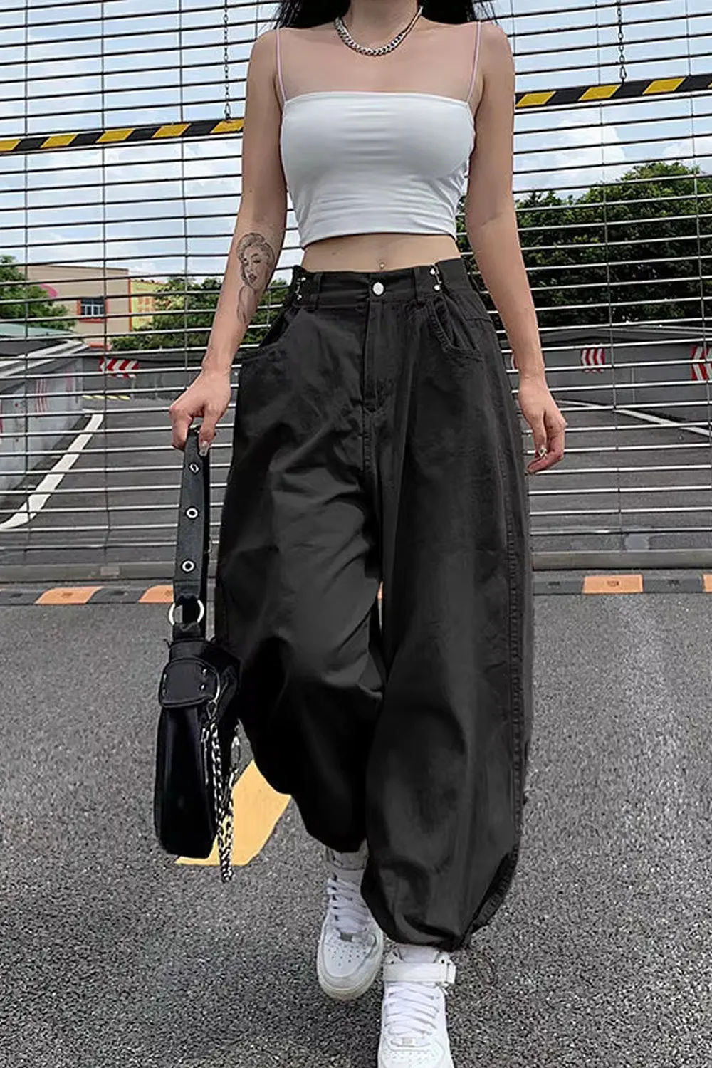 Loose Pockets Casual Jogger Pants