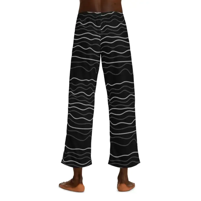 Lounge Like Royalty in Wavy Stripes Mens Pajama Pants