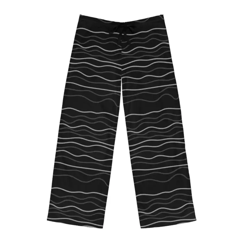 Lounge Like Royalty in Wavy Stripes Mens Pajama Pants