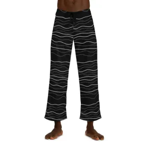Lounge Like Royalty in Wavy Stripes Mens Pajama Pants