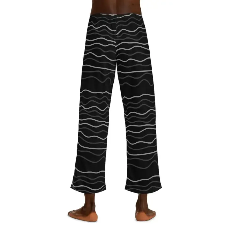 Lounge Like Royalty in Wavy Stripes Mens Pajama Pants