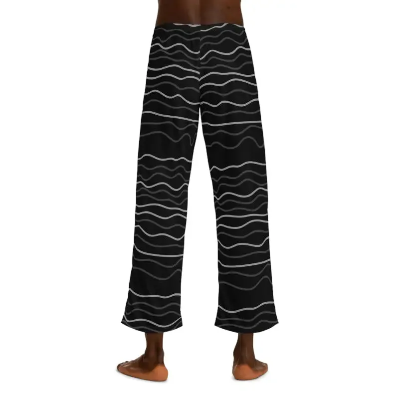 Lounge Like Royalty in Wavy Stripes Mens Pajama Pants