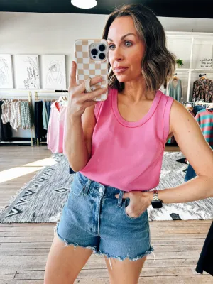 Lyric Piping Detail Tank Top - 5 Colors