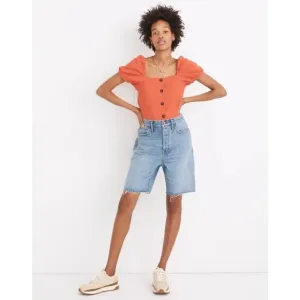 Madewell Baggy Denim Bermuda Shorts in Cedarcroft Wash