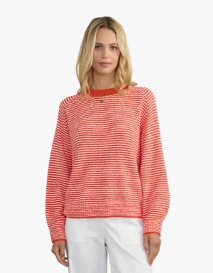 Margaret O'Leary Lola Pullover Sweater in Tomato Stripe