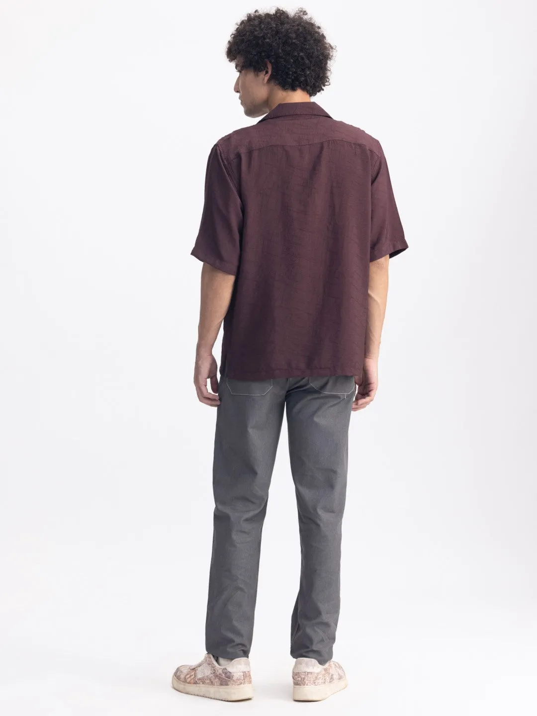 Maroon Plain Resort Shirt