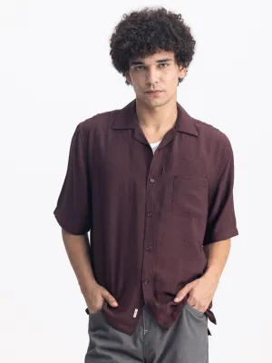 Maroon Plain Resort Shirt