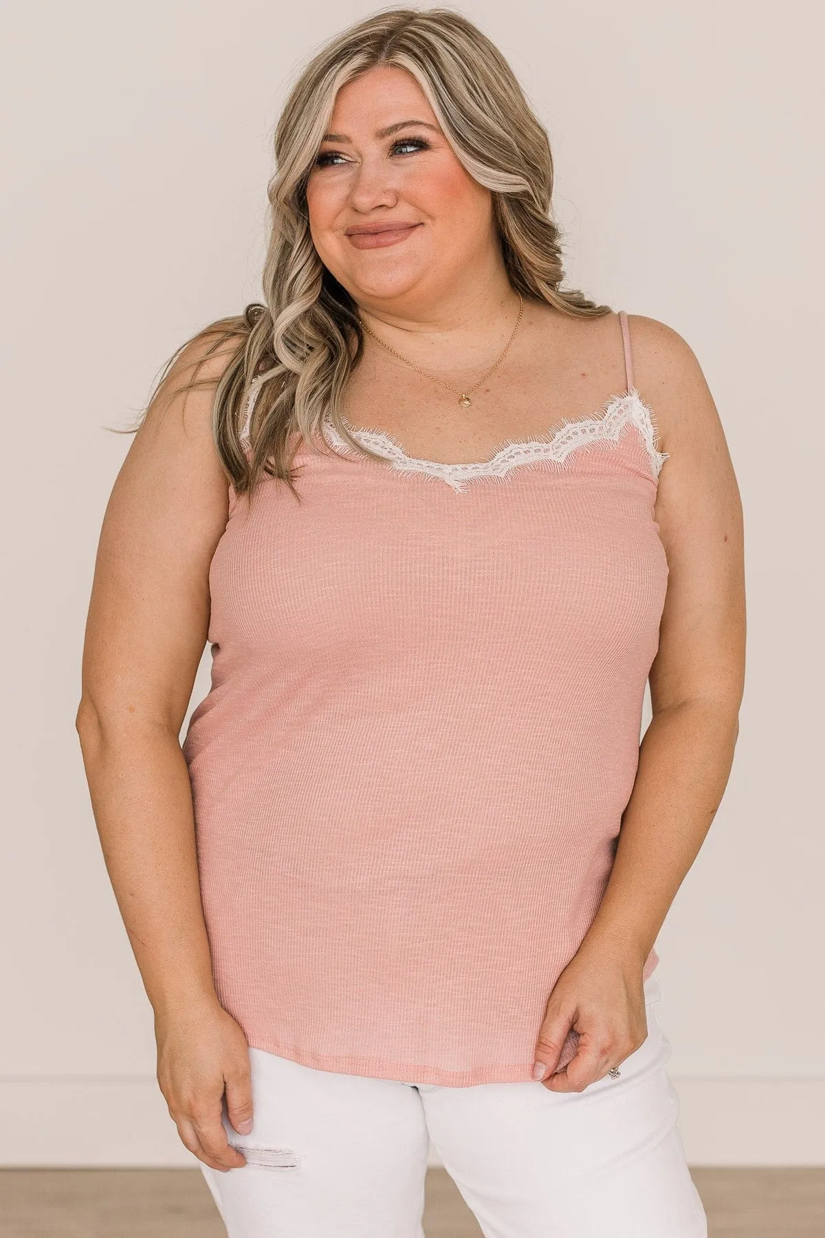 Memories We Made Lace Tank- Pink