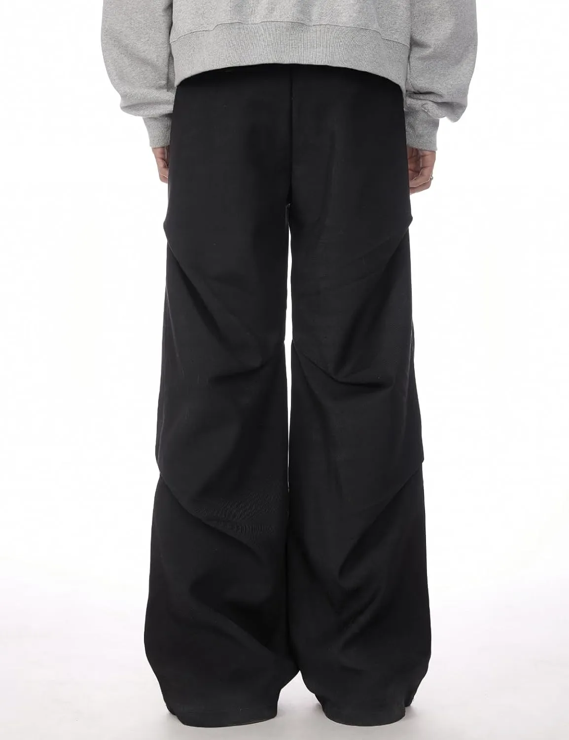 Men's Ruched Baggy Cargo Pants Loose Fit Hip Hop Y2K Wide Leg Parachute Pants Streetwear