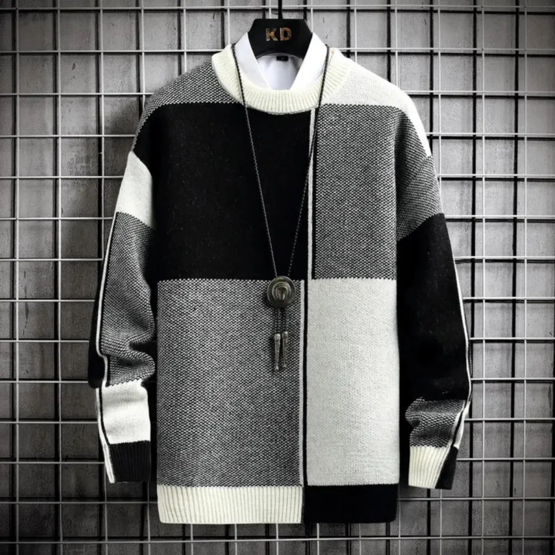 Men's Warm Crew Neck Long Sleeve Sweater | Knitted