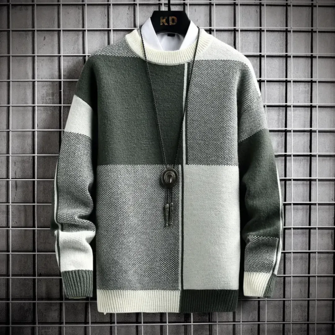 Men's Warm Crew Neck Long Sleeve Sweater | Knitted