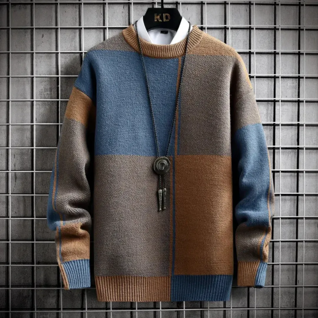 Men's Warm Crew Neck Long Sleeve Sweater | Knitted