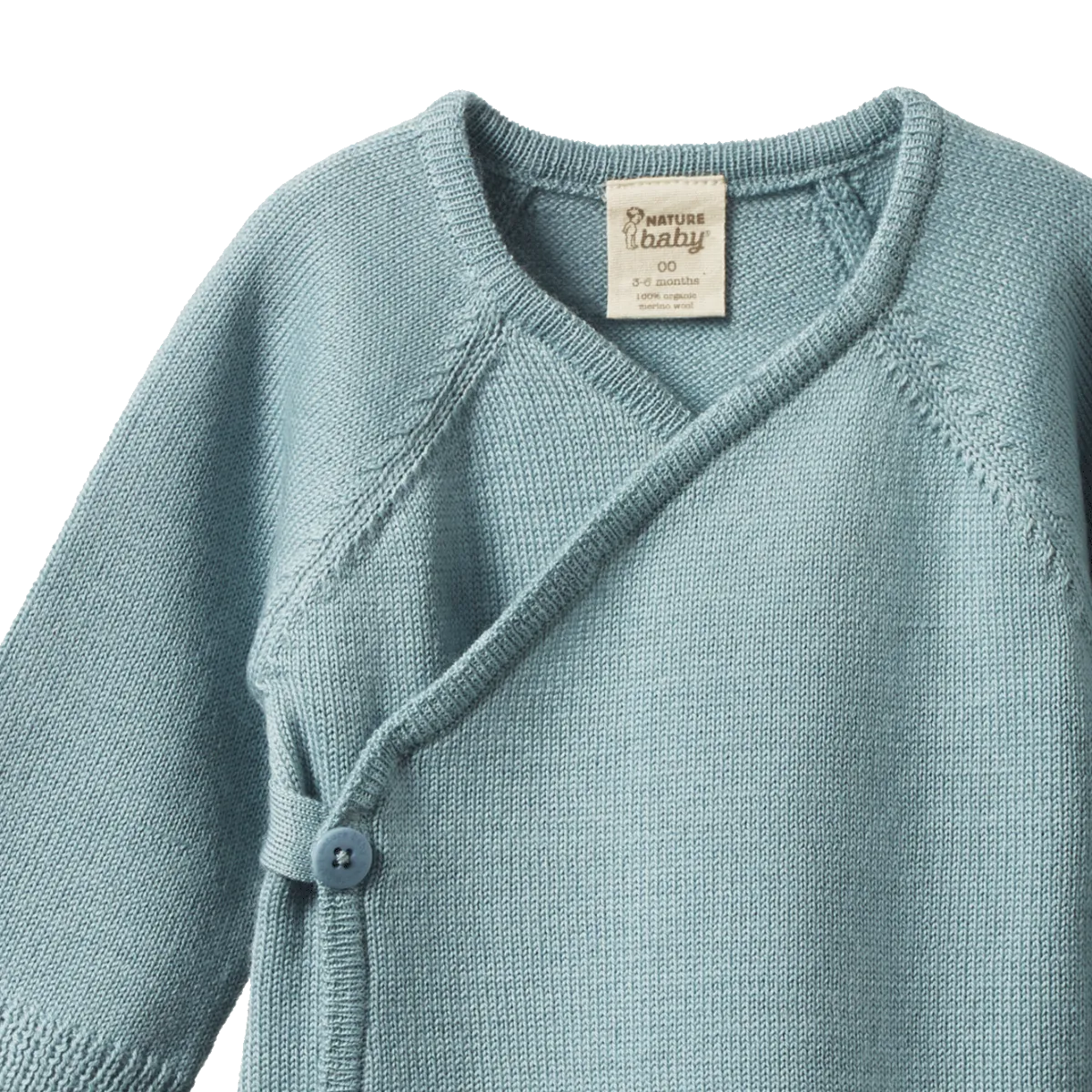 MERINO KNIT KIMONO JACKET || Powder Blue | Nature Baby