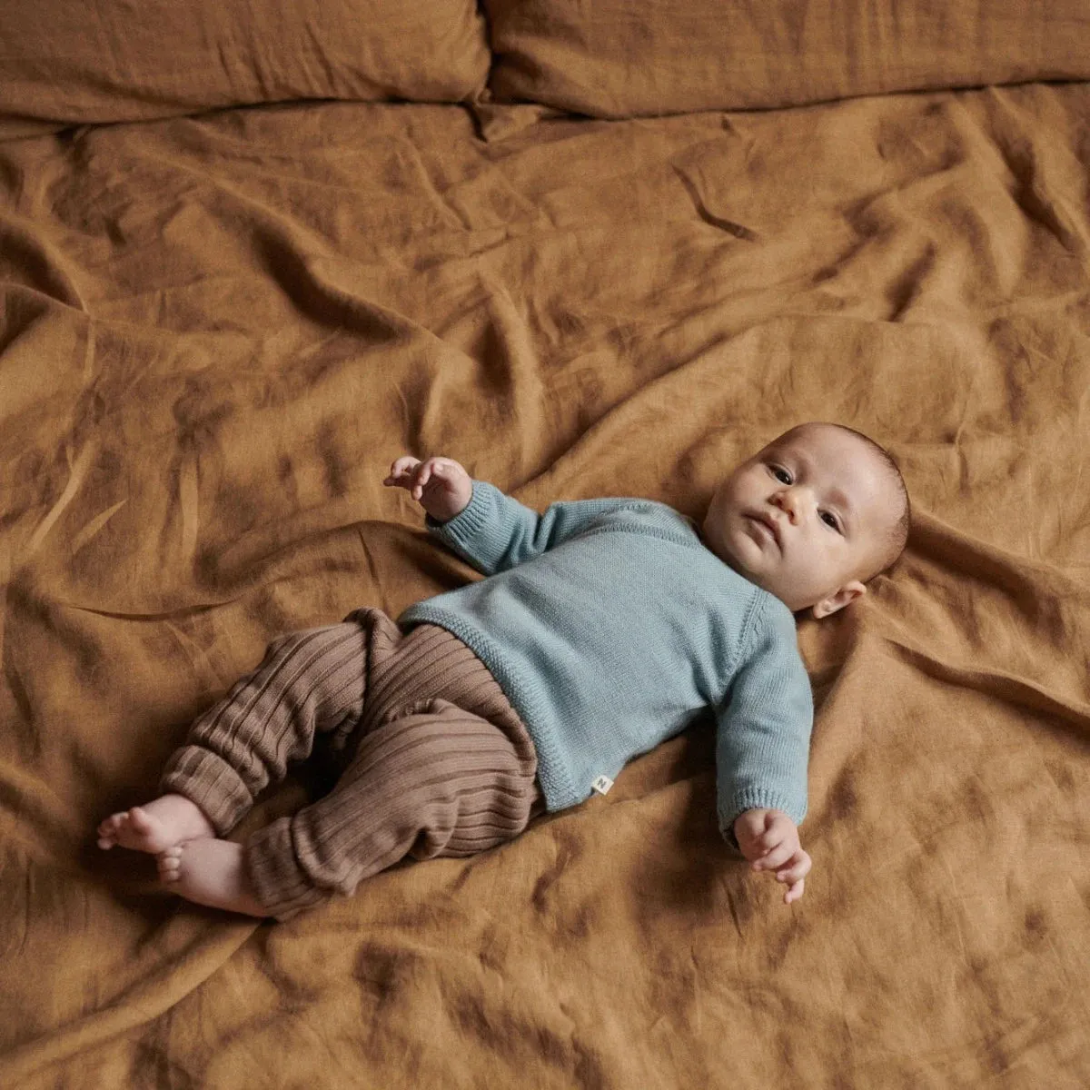 MERINO KNIT KIMONO JACKET || Powder Blue | Nature Baby