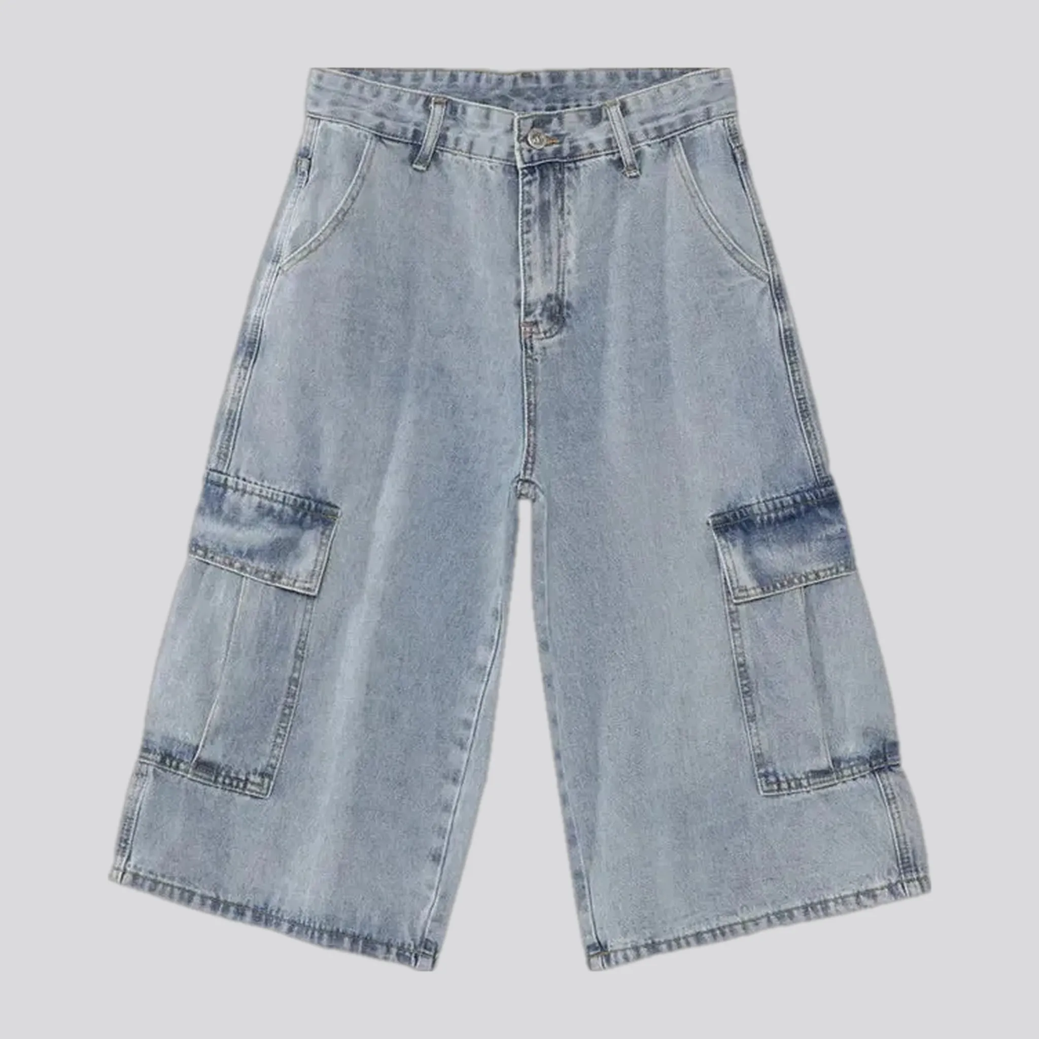 Mid-rise stylish men's jean shorts