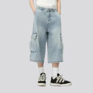 Mid-rise stylish men's jean shorts