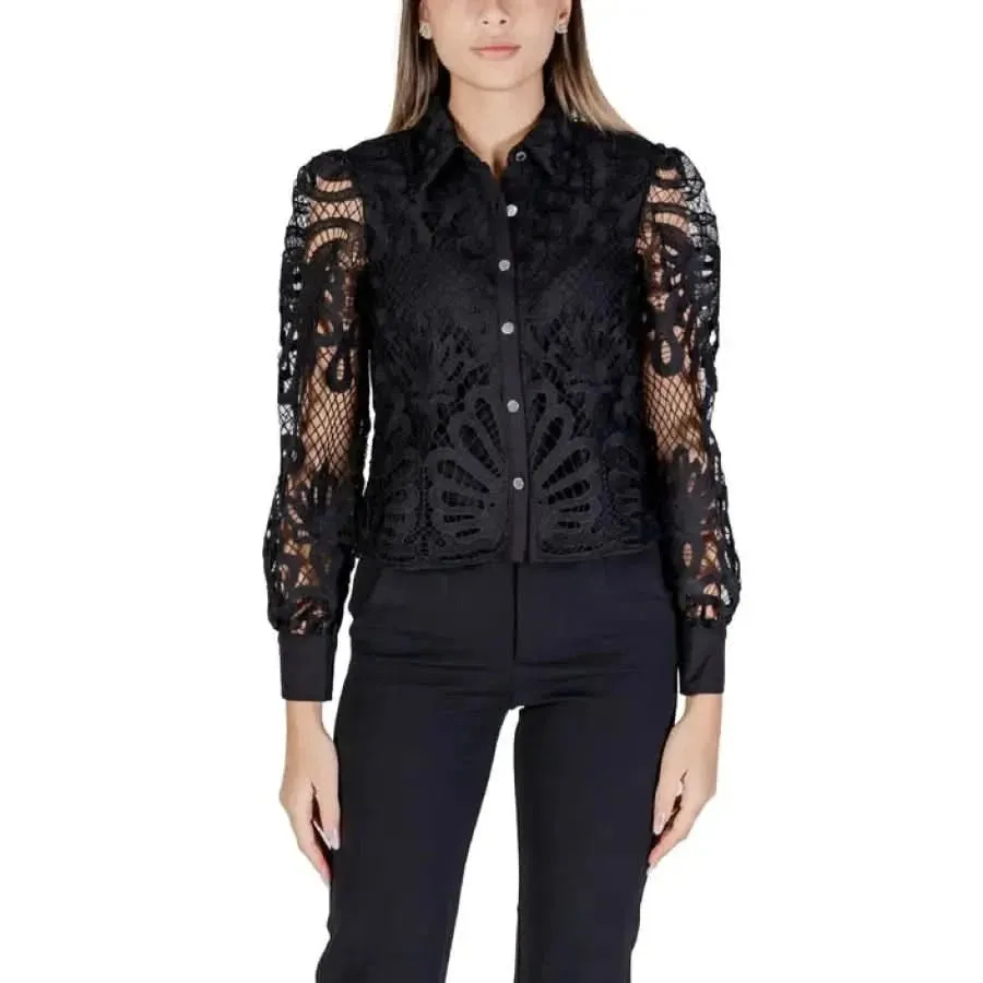 Morgan De Toi Black Classic Long Sleeve Women's Shirt