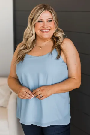 Must Have Been Love Tank Top- Denim Blue