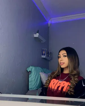 Neon Grapefruit Glitter Drippin | Maroon Tee